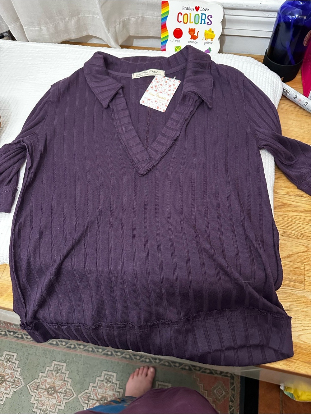 Free People Plum Fitted Colored Tee size XS
